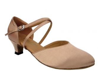 dansschoenen licht bruin satijn  